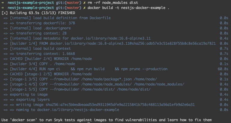 docker build nest image