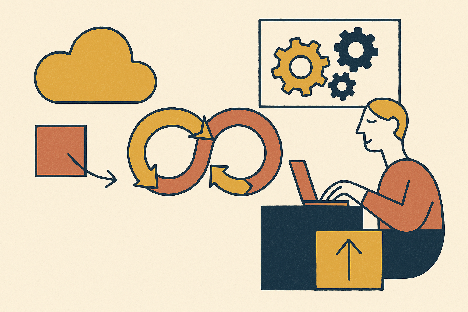 Cover illustration for "A Cloud Native CI/CD Flow".