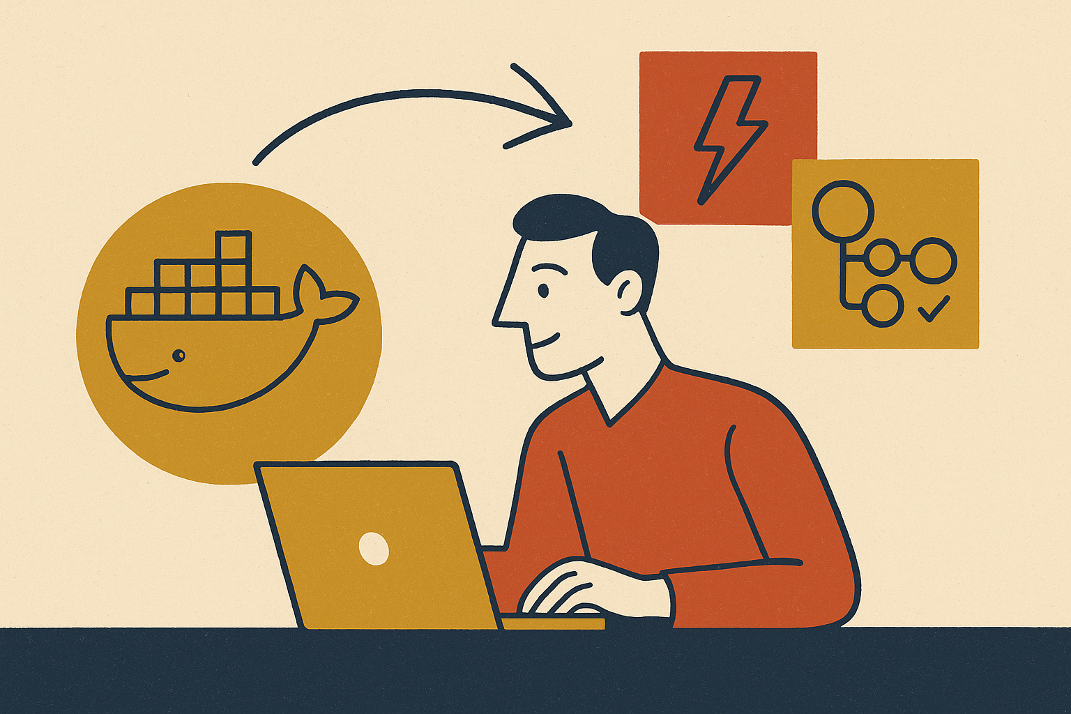 Cover illustration for "Deploy NestJS with Docker, Heroku, and GitHub Actions".